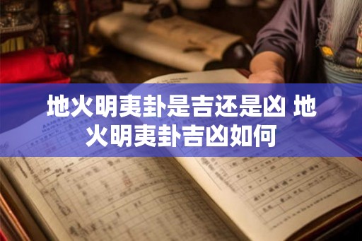 地火明夷卦是吉还是凶 地火明夷卦吉凶如何