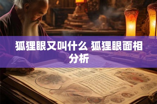狐狸眼又叫什么 狐狸眼面相分析