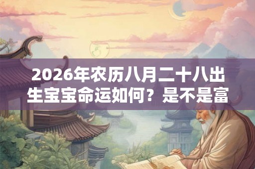 2026年农历八月二十八出生宝宝命运如何?是不是富贵命? 2026年农历八月二十八出生宝宝命运如何?是不是富贵命?