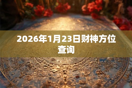 2026年1月23日财神方位查询