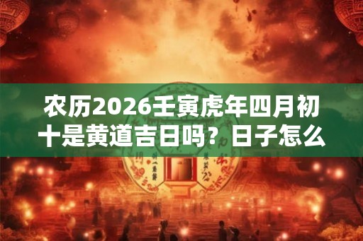 农历2026壬寅虎年四月初十是黄道吉日吗?日子怎么样? 农历2026壬寅虎年四月初十是黄道吉日吗?日子怎么样?