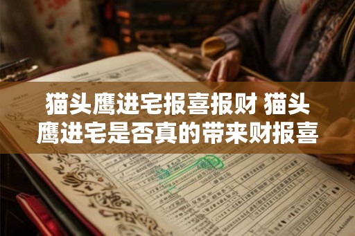 猫头鹰进宅报喜报财 猫头鹰进宅是否真的带来财报喜