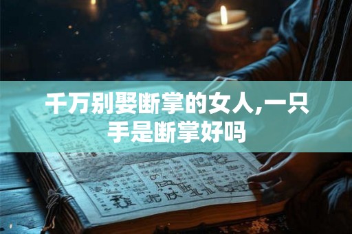 千万别娶断掌的女人,一只手是断掌好吗 千万别娶断掌的女人,一只手是断掌好吗