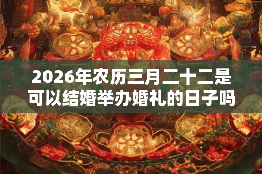 2026年农历三月二十二是可以结婚举办婚礼的日子吗？