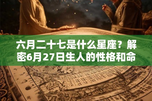 六月二十七是什么星座?解密6月27日生人的性格和命运 六月二十七是什么星座?解密6月27日生人的性格和命运