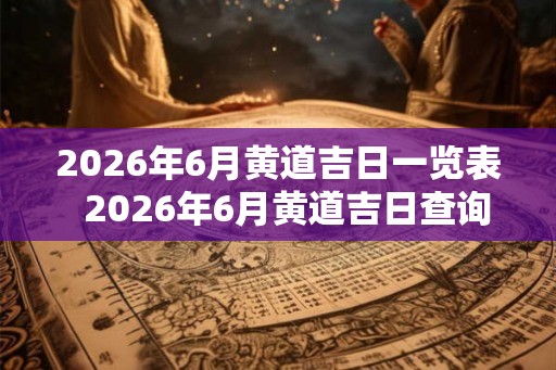 2026年6月黄道吉日一览表 2026年6月黄道吉日查询 2026年6月黄道吉日一览表 2026年6月黄道吉日查询