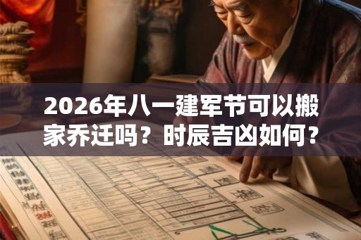 2026年八一建军节可以搬家乔迁吗？时辰吉凶如何？