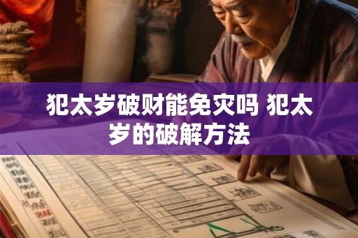 犯太岁破财能免灾吗 犯太岁的破解方法