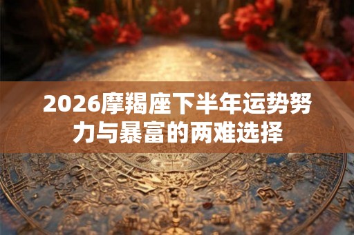 2026摩羯座下半年运势努力与暴富的两难选择