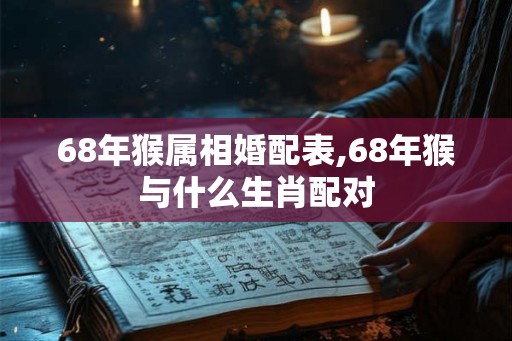 68年猴属相婚配表,68年猴与什么生肖配对