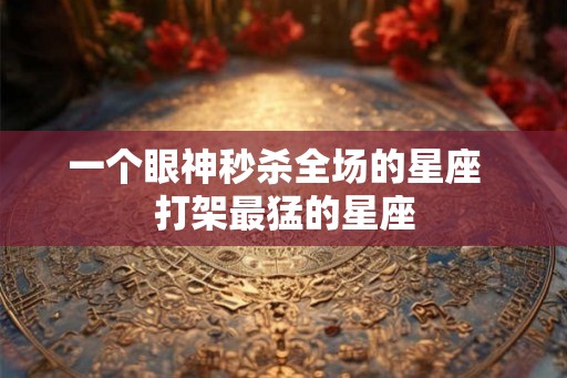 一个眼神秒杀全场的星座  打架最猛的星座