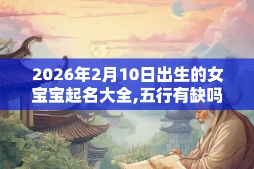 2026年2月10日出生的女宝宝起名大全,五行有缺吗? 2026年2月10日出生的女宝宝起名大全,五行有缺吗?