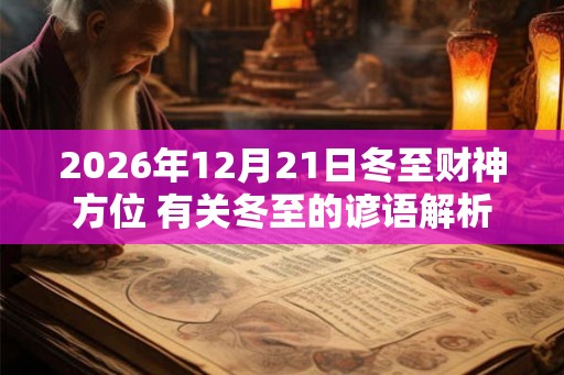 2026年12月21日冬至财神方位 有关冬至的谚语解析 2026年12月21日冬至财神方位 有关冬至的谚语解析