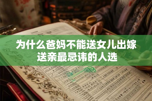 为什么爸妈不能送女儿出嫁 送亲最忌讳的人选