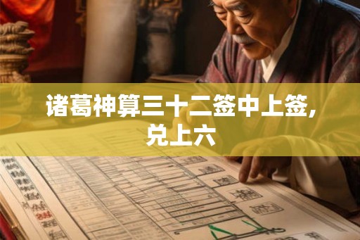 诸葛神算三十二签中上签,兑上六