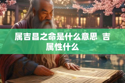属吉昌之命是什么意思 吉属性什么 属吉昌之命是什么意思 吉属性什么
