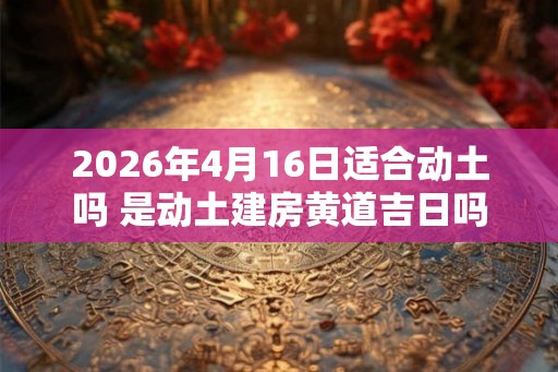 2026年4月16日适合动土吗 是动土建房黄道吉日吗 2026年4月16日适合动土吗 是动土建房黄道吉日吗