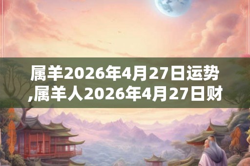 属羊2026年4月27日运势,属羊人2026年4月27日财运,生肖羊2026年4月27日运势