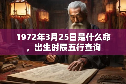 1972年3月25日是什么命，出生时辰五行查询