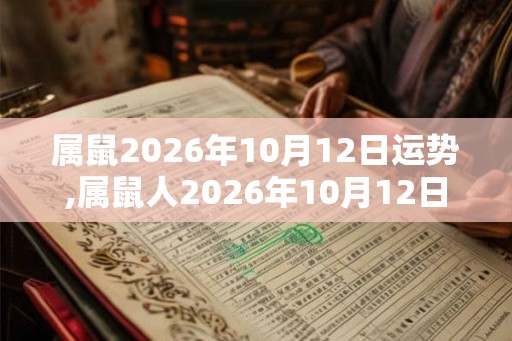 属鼠2026年10月12日运势,属鼠人2026年10月12日财运,生肖鼠2026年10月12日运势