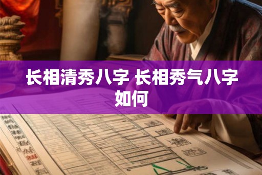 长相清秀八字 长相秀气八字如何