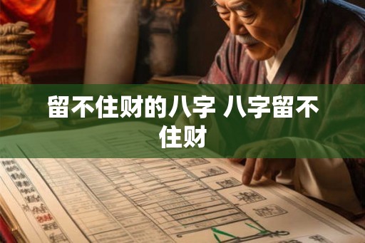 留不住财的八字 八字留不住财