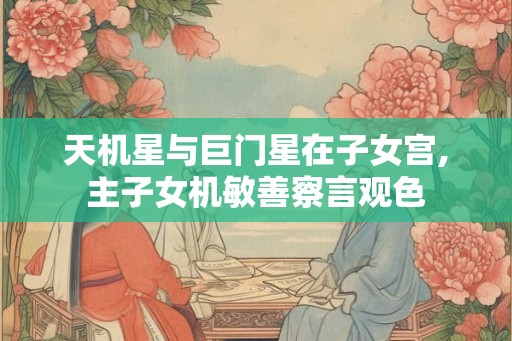 天机星与巨门星在子女宫,主子女机敏善察言观色