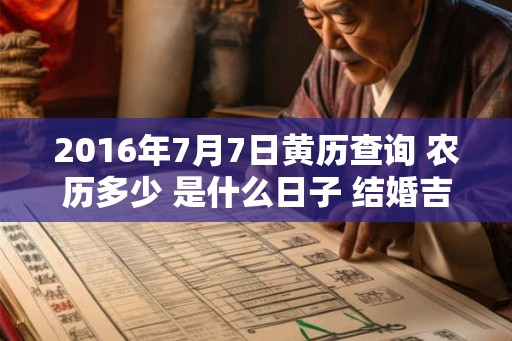 2016年7月7日黄历查询 农历多少 是什么日子 结婚吉时 2016年7月7日黄历查询 农历多少 是什么日子 结婚吉时