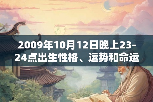 2009年10月12日晚上23-24点出生性格、运势和命运