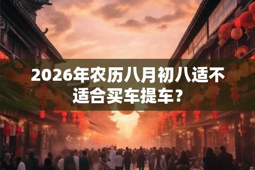 2026年农历八月初八适不适合买车提车？