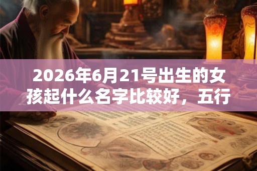 2026年6月21号出生的女孩起什么名字比较好，五行属什么