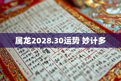 属龙2028.30运势 妙计多