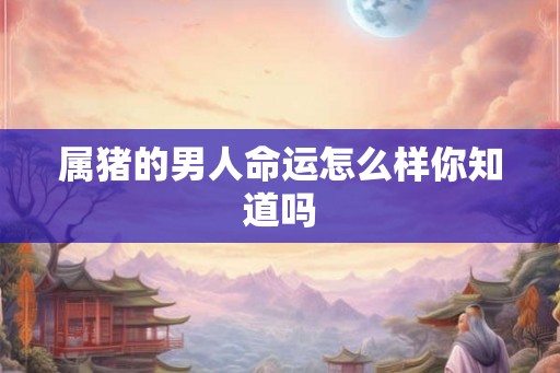 属猪的男人命运怎么样你知道吗 属猪的男人命运怎么样你知道吗