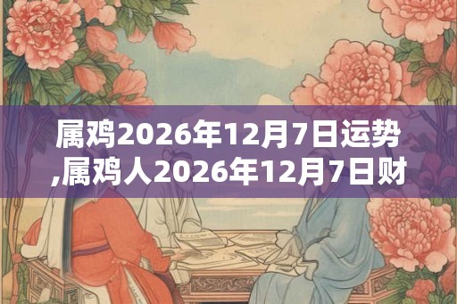 属鸡2026年12月7日运势,属鸡人2026年12月7日财运,生肖鸡2026年12月7日运势