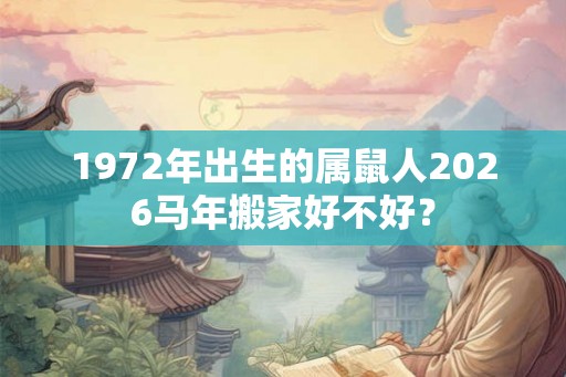 1972年出生的属鼠人2026马年搬家好不好？