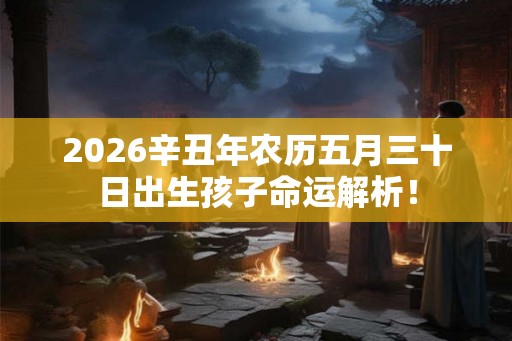 2026辛丑年农历五月三十日出生孩子命运解析！