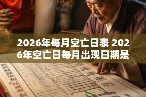 2026年每月空亡日表 2026年空亡日每月出现日期是什么