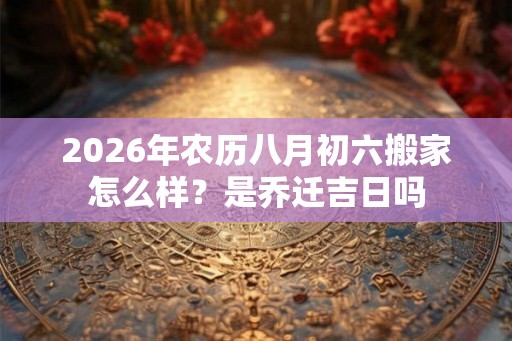 2026年农历八月初六搬家怎么样?是乔迁吉日吗 2026年农历八月初六搬家怎么样?是乔迁吉日吗