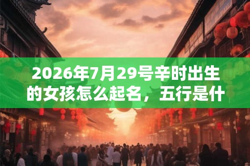 2026年7月29号辛时出生的女孩怎么起名，五行是什么？