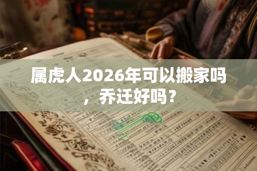 属虎人2026年可以搬家吗，乔迁好吗？