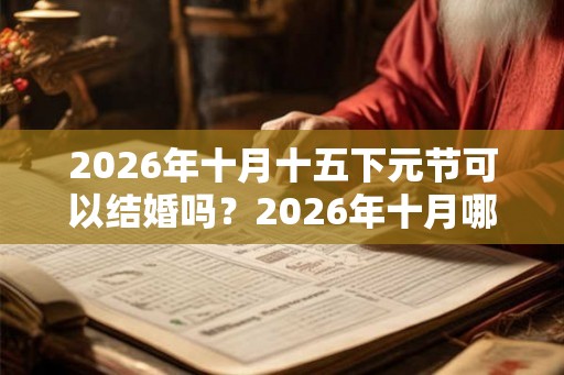 2026年十月十五下元节可以结婚吗？2026年十月哪些日子适合结婚？