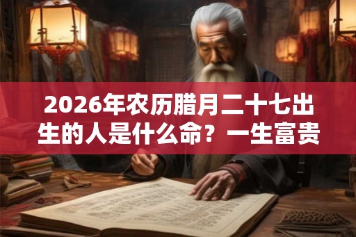 2026年农历腊月二十七出生的人是什么命？一生富贵吗？