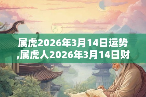 属虎2026年3月14日运势,属虎人2026年3月14日财运,生肖虎2026年3月14日运势