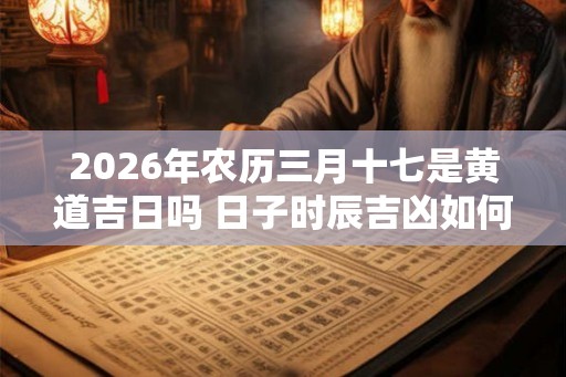 2026年农历三月十七是黄道吉日吗 日子时辰吉凶如何