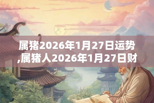 属猪2026年1月27日运势,属猪人2026年1月27日财运,生肖猪2026年1月27日运势