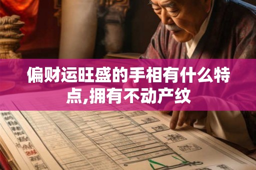偏财运旺盛的手相有什么特点,拥有不动产纹