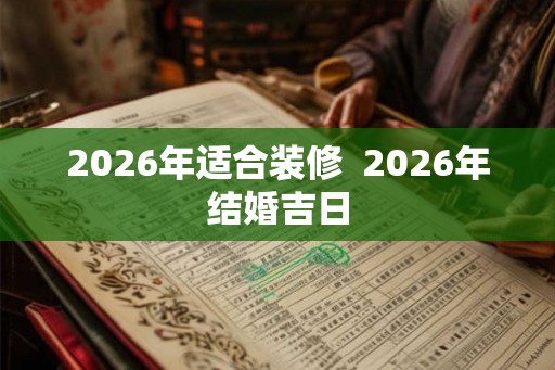 2026年适合装修  2026年结婚吉日