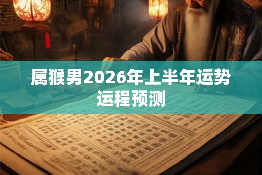 属猴男2026年上半年运势运程预测