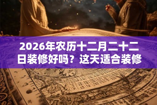 2026年农历十二月二十二日装修好吗？这天适合装修吗？