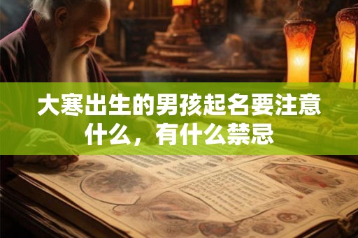 大寒出生的男孩起名要注意什么，有什么禁忌